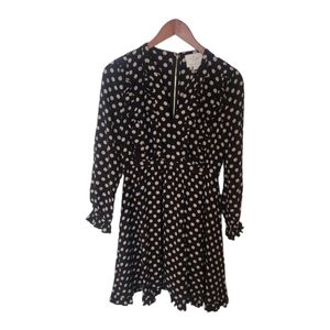 Kate Spade New York Polka Dot Ruffle Black and Cream Dress Size 4